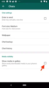 GB Whatsapp Media Visibility
