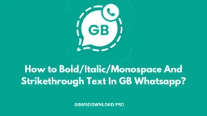 How to Bold/Italic/Monospace And Strikethrough Text In GB Whatsapp?
